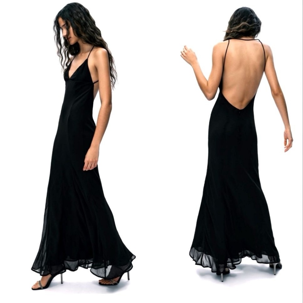 Elegant Black Evening Gown Zara